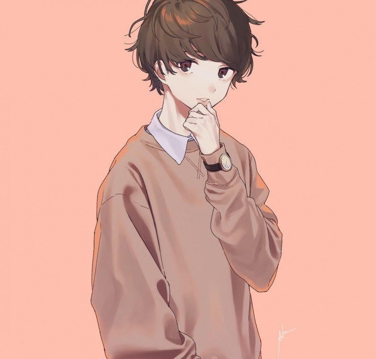 Аниме парень в свитере