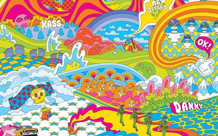 Радужная картина со смайликом