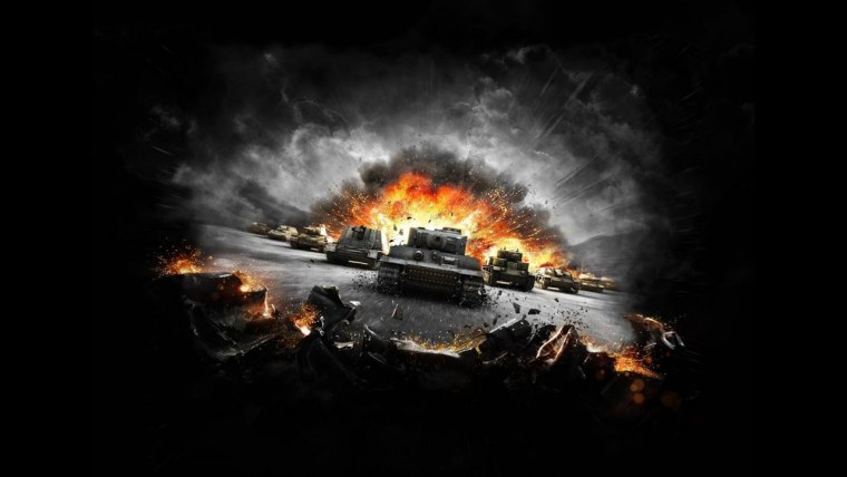 Танк на темном фоне