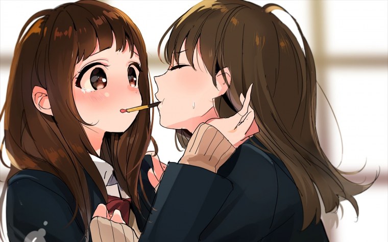 Аниме 2 девочки и 1 мальчик