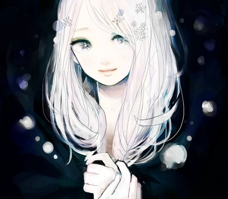 Девушка с белыми волосами арт