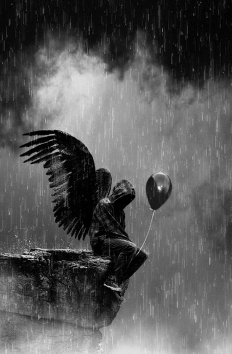 Под дождем под зонтом