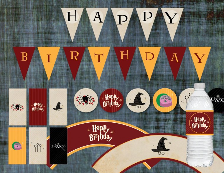 Плакат с днем рождения Гарри Поттер