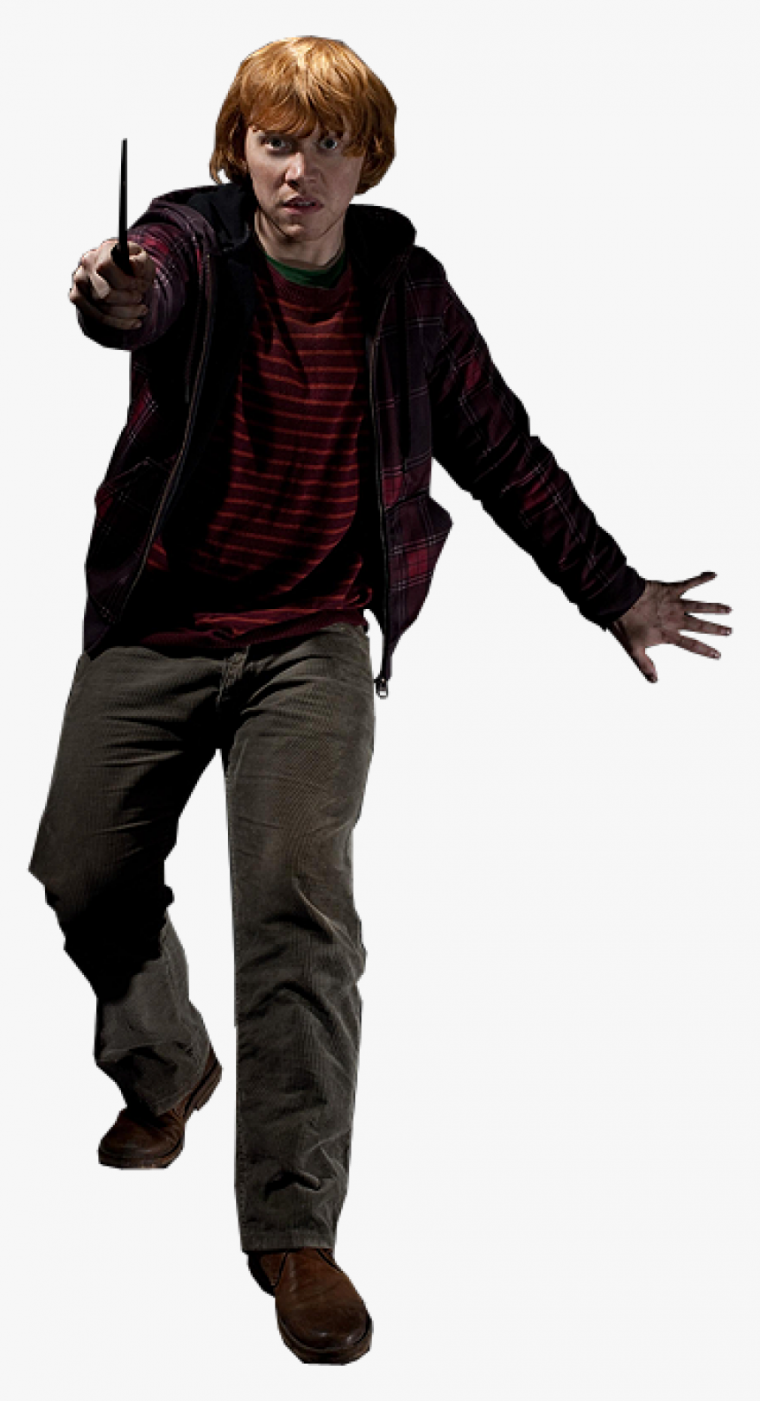 Рон Уизли в полный рост на белом фоне