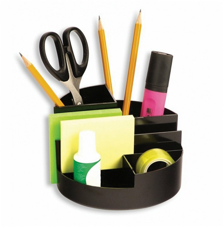 Подставка для канцелярских мелочей СТАММ профи черная 7 отделений