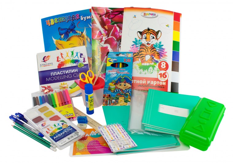 Комплект канцтоваров набор первоклассника 34 предмета