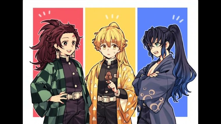 Zenitsu Inosuke Tanjiro аниме