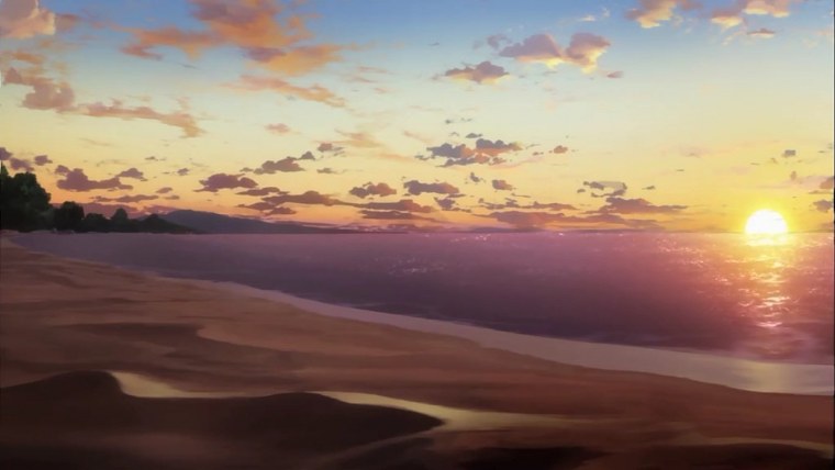 Аниме море закат