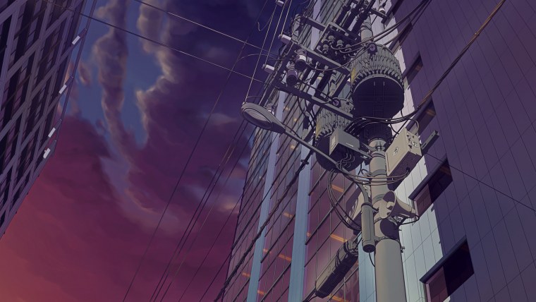 Крыша дома многоэтажного аниме