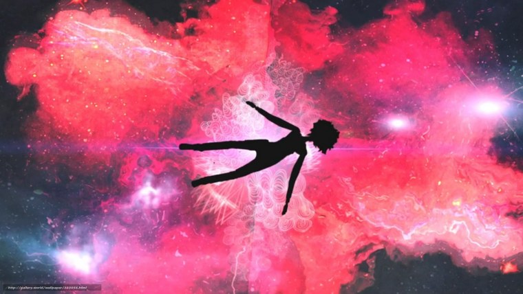 Человек на фоне космоса