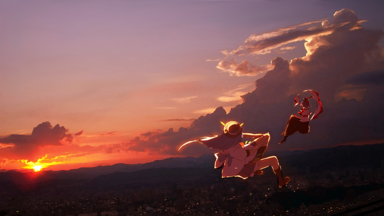 Девушка падает с неба