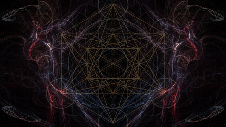 Метатрон Сакральная геометрия на чёрном фоне