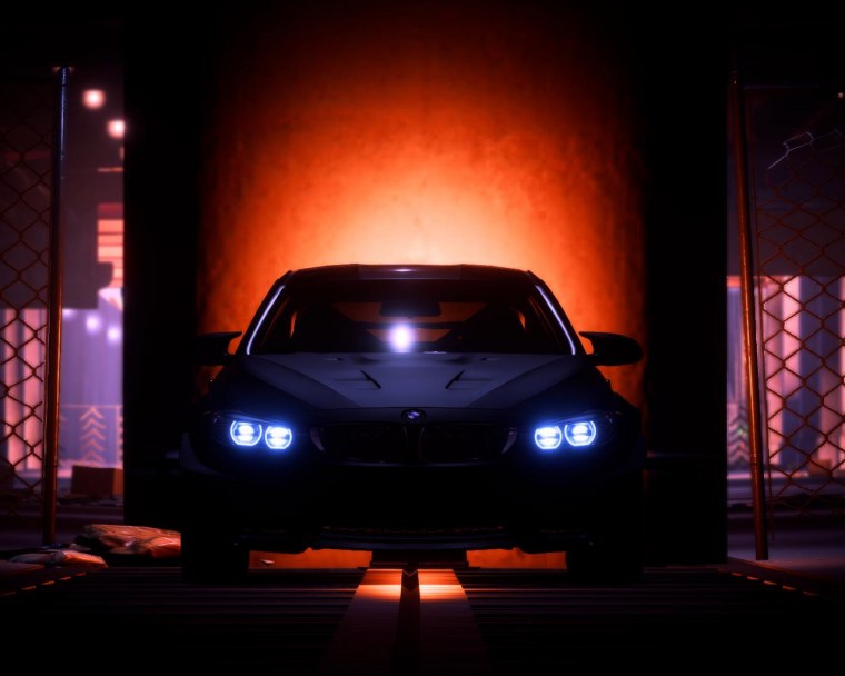 Фары машины в темноте