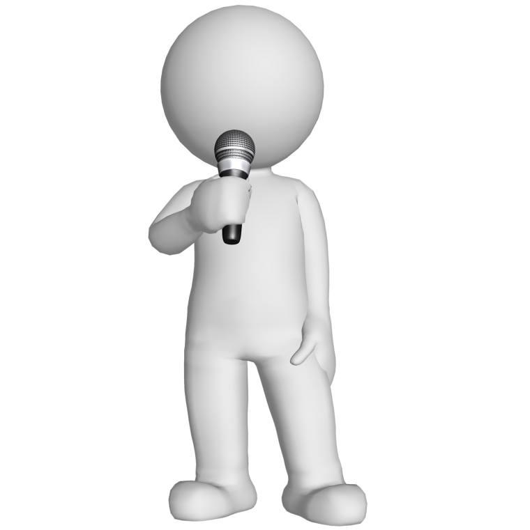 Белый человечек с микрофоном