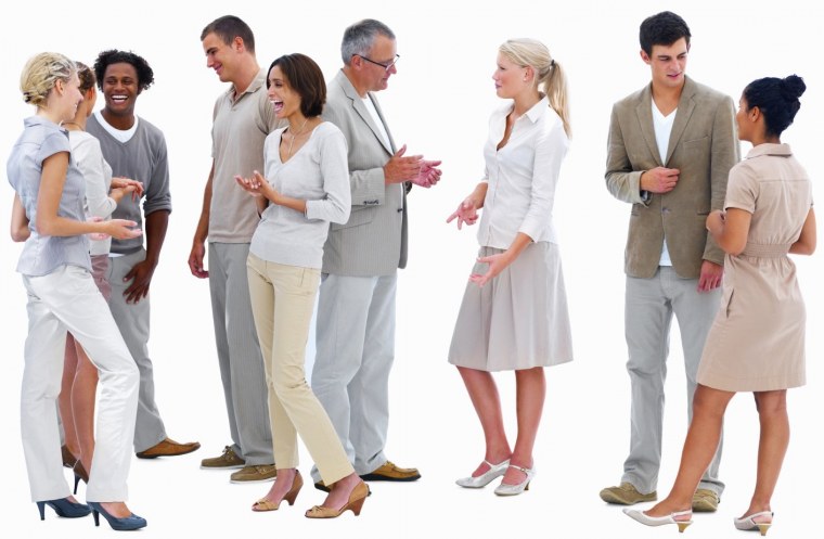 Несколько человек на белом фоне