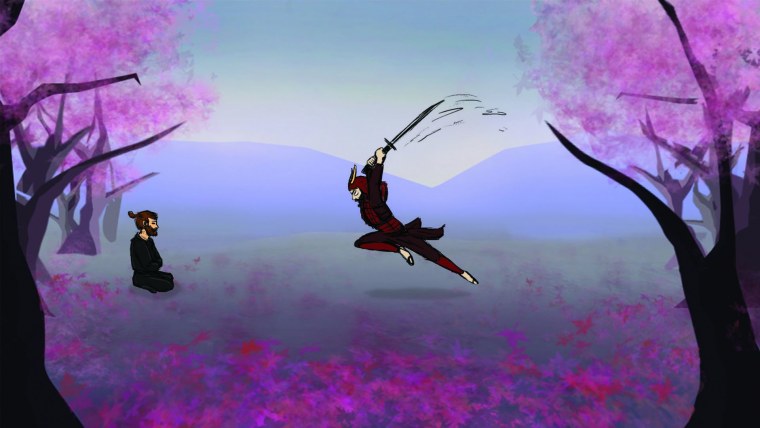 Сакура на черном фоне