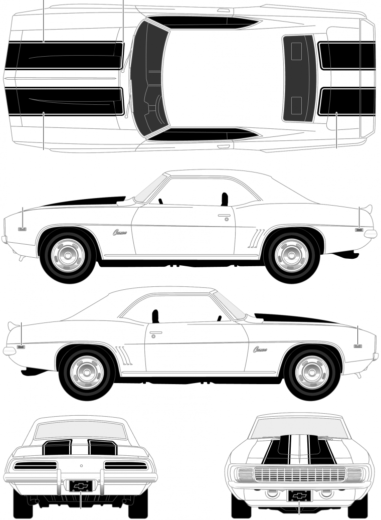 Ford Mustang 1969 чертеж