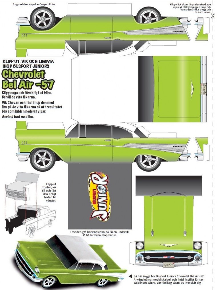 Бумажный модель Шевроле развертки из ...