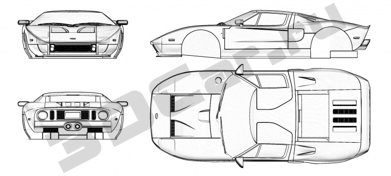 Ford Mustang gt 2005 чертеж