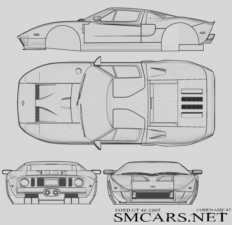 Ford Mustang gt 2005 чертеж