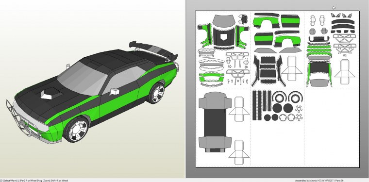 Papercraft развёртки dodge Charger