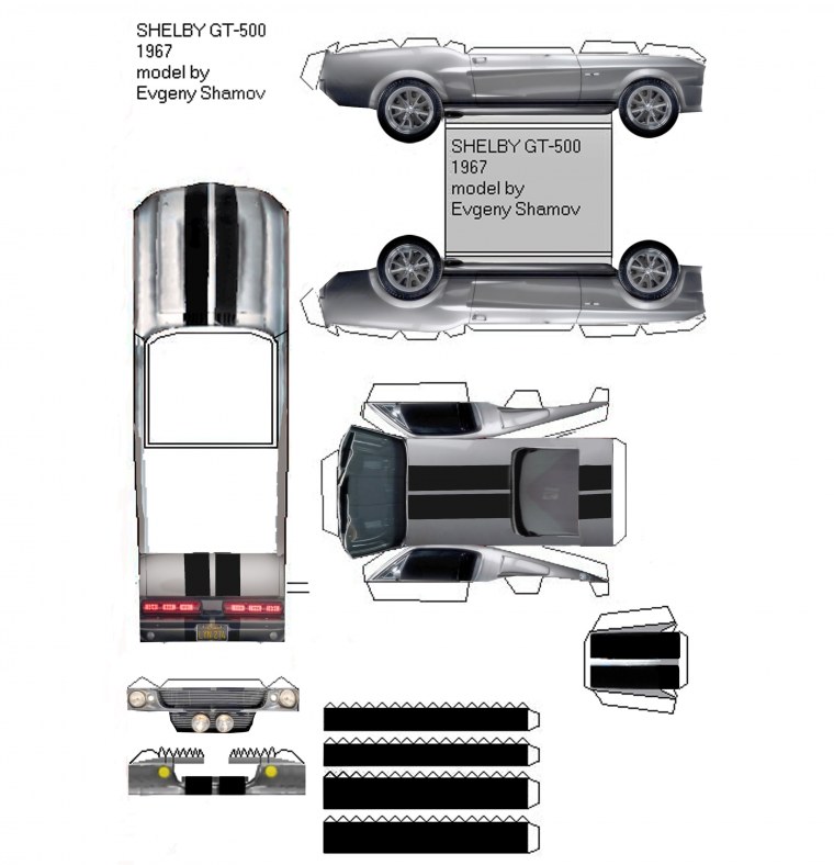 Форд мустанг из бумаги