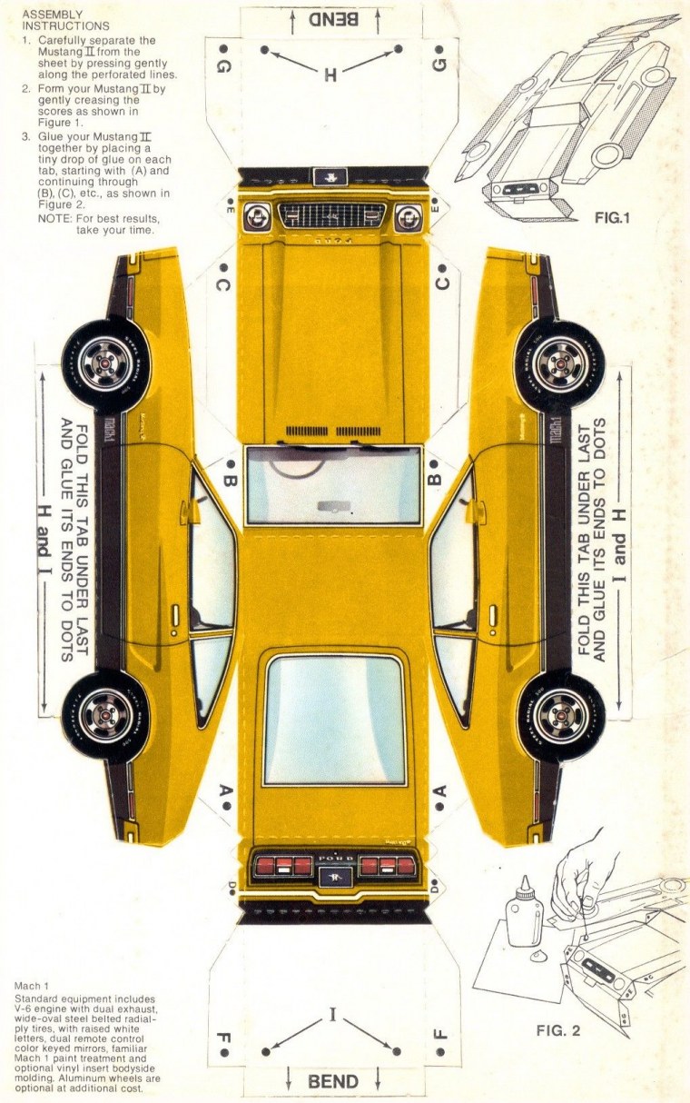 Бумажная модель Форд Мустанг