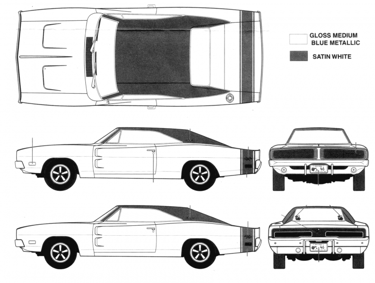 Chevrolet Camaro 1969 чертеж