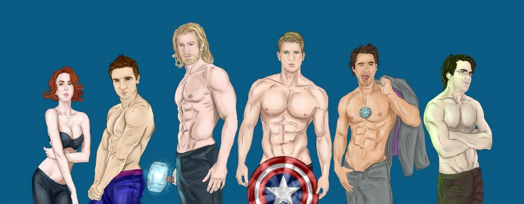Стив Роджерс и Тони Старк голый