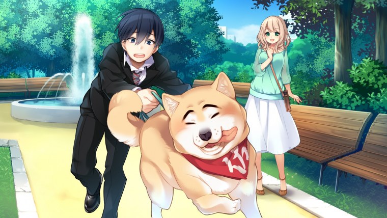 Аниме девочка собака