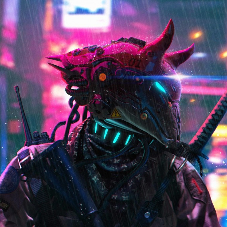 Cyberpunk 2077 Samurai неон