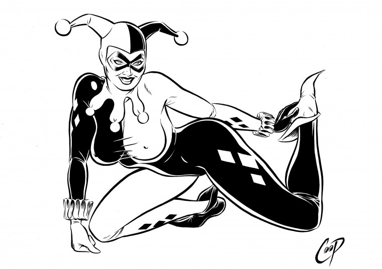 Харли Квинн вектор чб