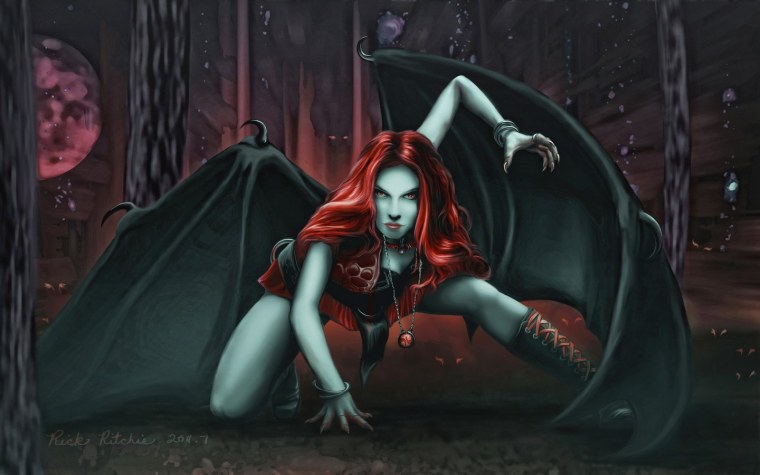 Девушка с крыльями летучей мыши