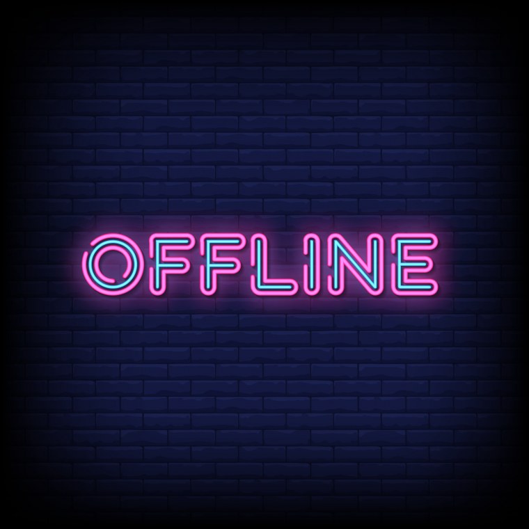 Надпись оффлайн