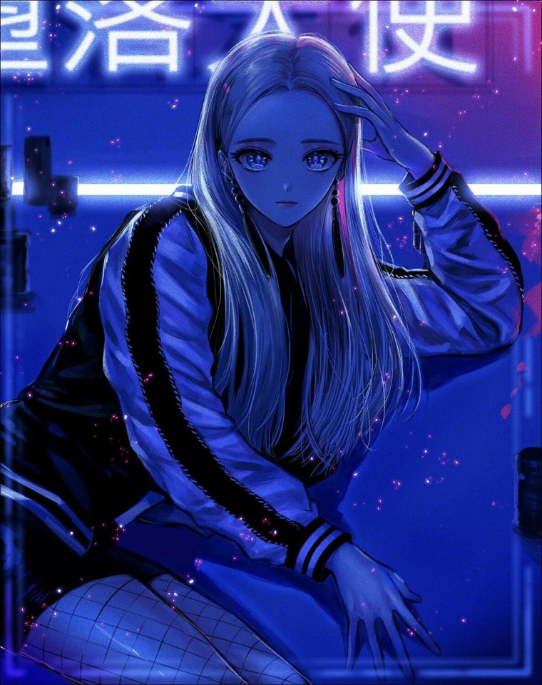 Неоновая девушка аниме