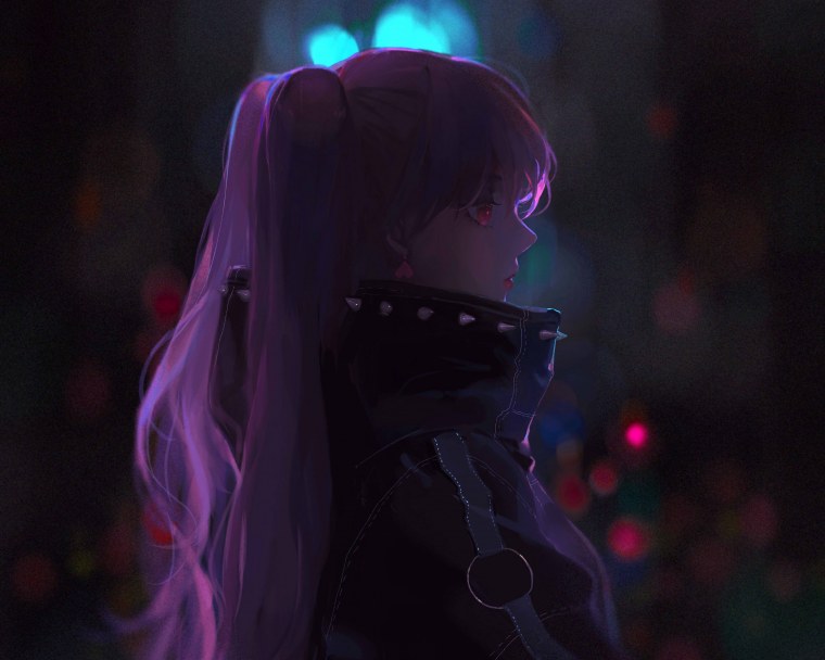 Аниме девушка в темноте