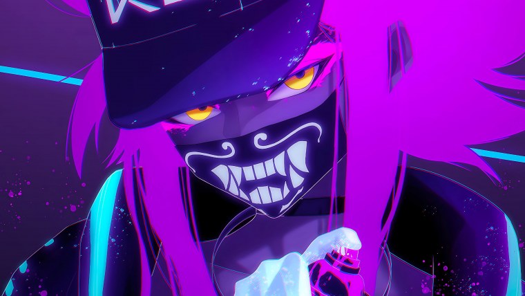 Akali k/da неон маска