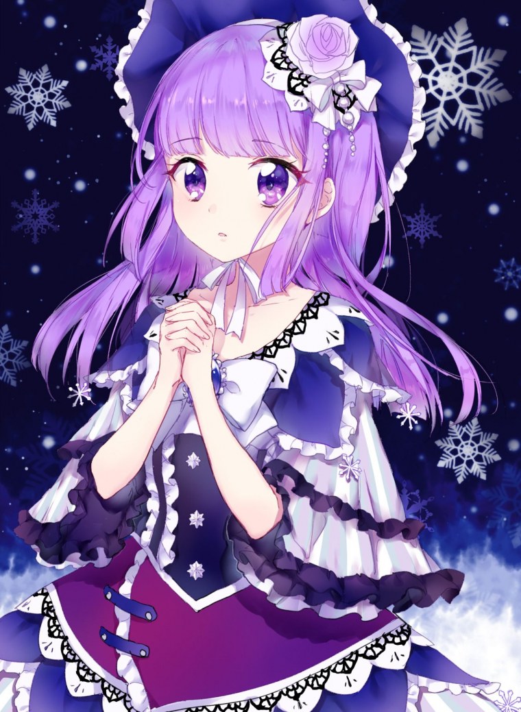 Мисаки с фиолетовыми волосами