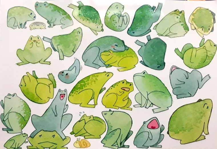 Милые рисунки лягушек для срисовки