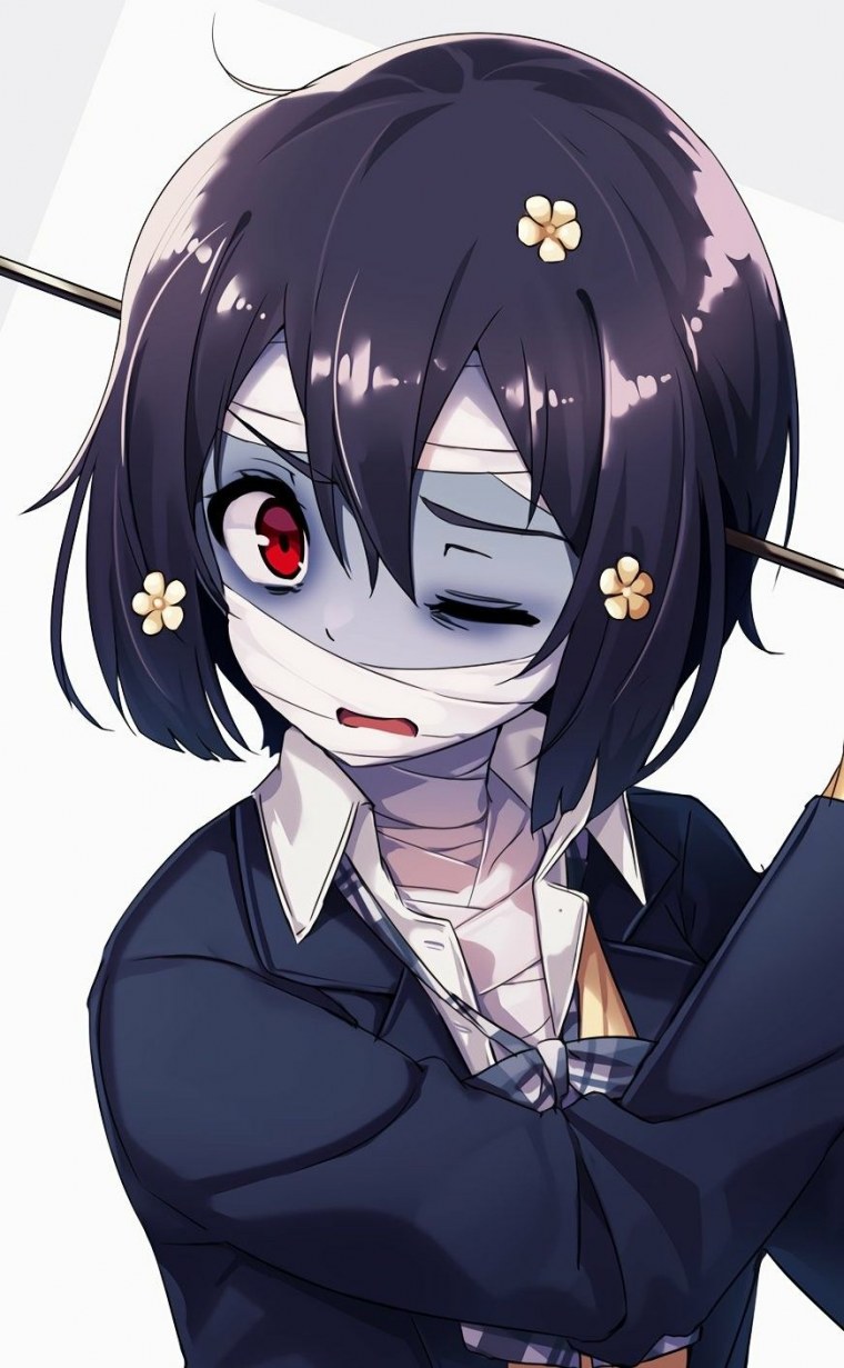 Девушка зомби аниме арт