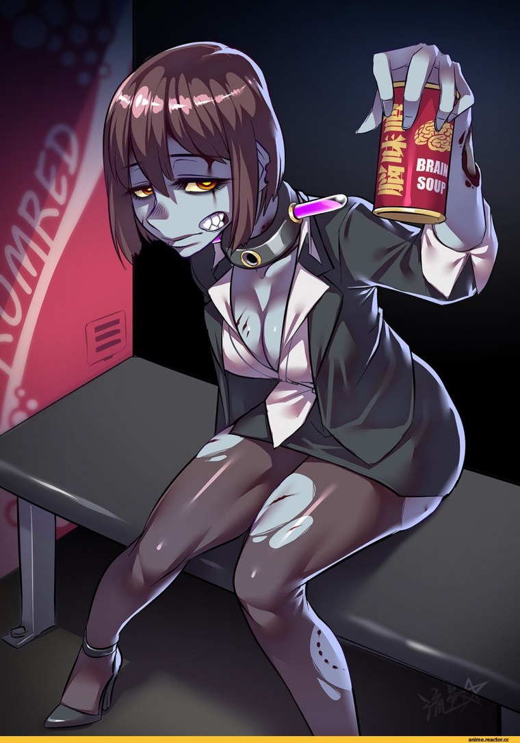 Девушка зомби аниме арт