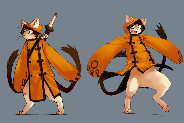 Кот в одежде аниме