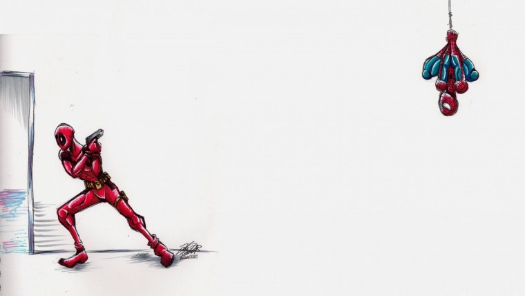 Дэдпул на черном фоне