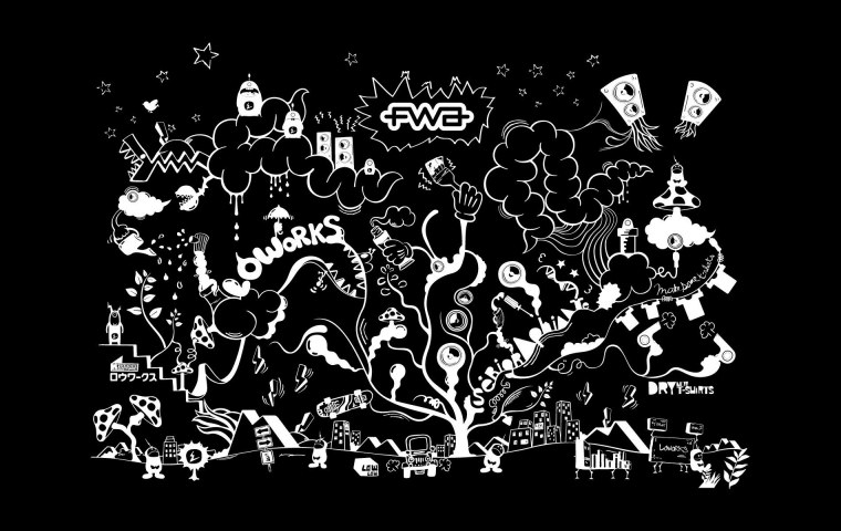 Белые рисунки на черном фоне