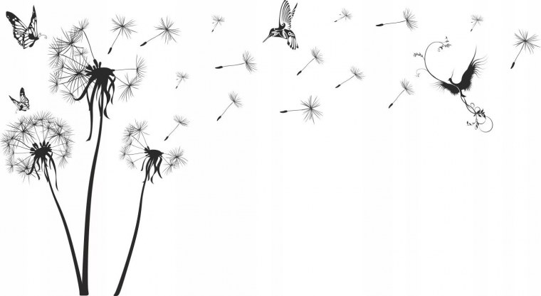 Трафарет одуванчика на стену