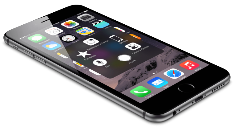 Смартфон на прозрачном фоне