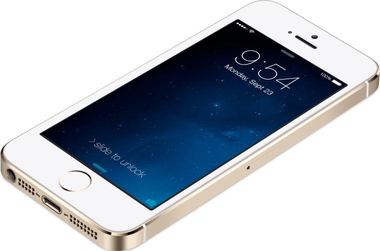 Смартфон на белом фоне