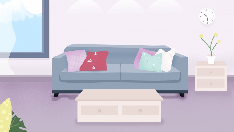 Комната гостиная фон мультяшный