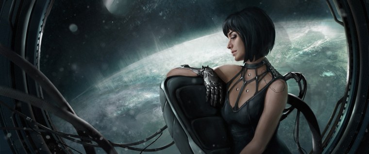 Девушка на космическом корабле