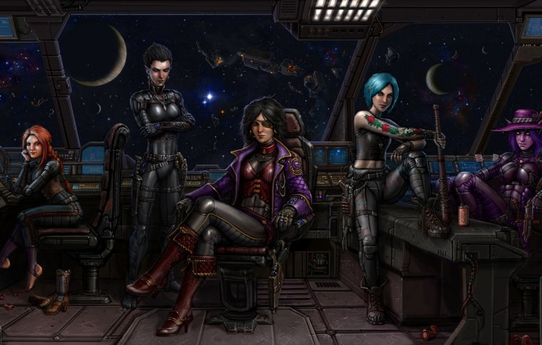 Девушка на космическом корабле